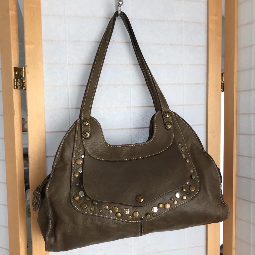 Patricia Nash Italian Leather & studs shoulder bag